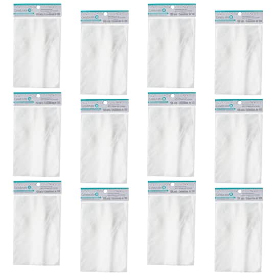 12 Packs: 100 ct. (1,200 total) Clear Treat Bags by Celebrate It®